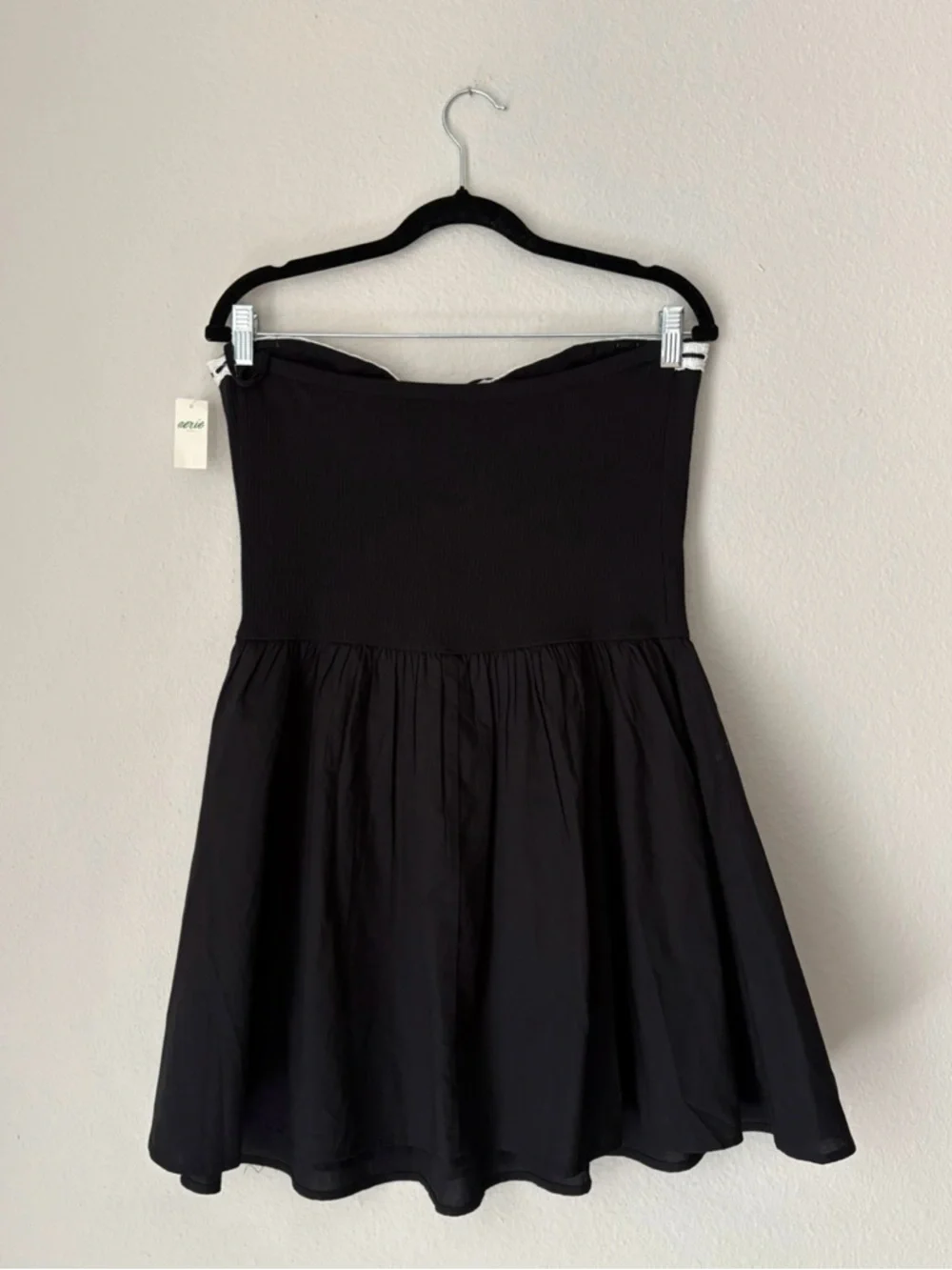 NWT aerie Strapless At The Barre Mini Dress in Black - Picture 5 of 8